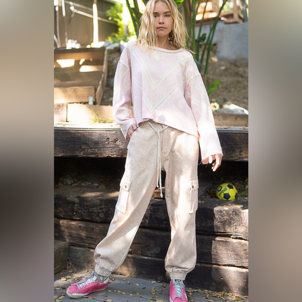 NWOT POL LIGHT PINK  FLORAL joggers